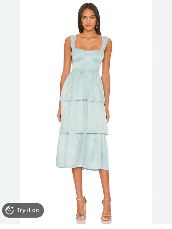 WeWoreWhat Dresses & Skirts - NWT WeWoreWhat Women Baby Blur Tiered Midi Corset Dress with Bust Cups Size S